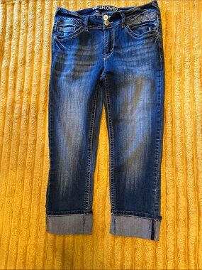 Wallflower Blue Rolled Cuff Crop Jeans